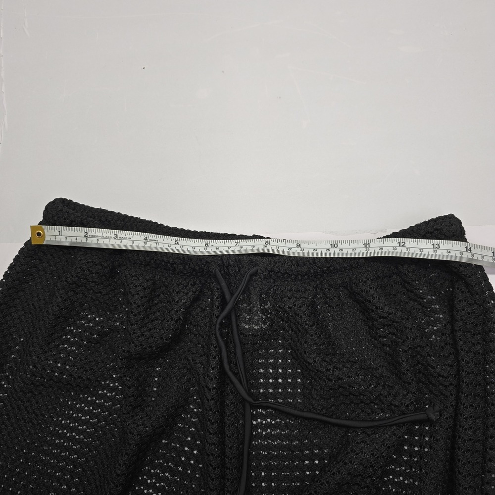 Hurley Womens Black Crochet Mesh Wide Leg Swim Cover Up Pants XL XXL 1897344 - Picture 4 of 5